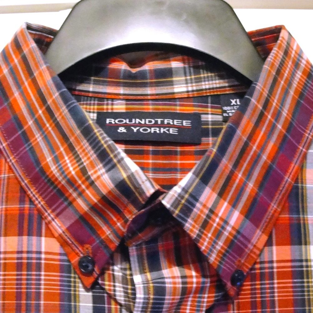 Roundtree & Yorke LS XL Orange Purple Blue Yellow White.